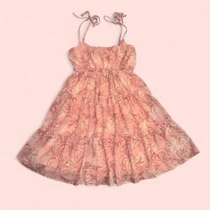 Pink floral babydoll dress